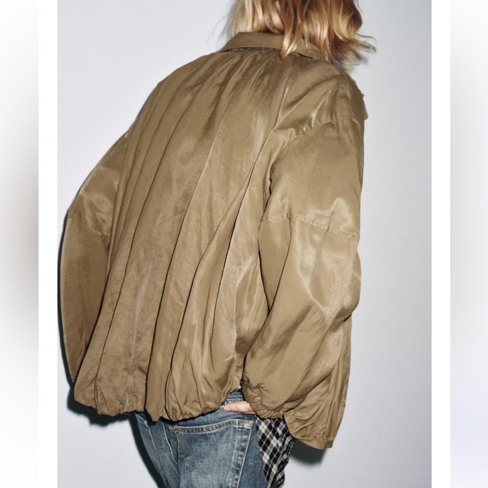 NWT ZARA ZW Collection Fluid Bomber Jacket size S - Picture 4 of 6